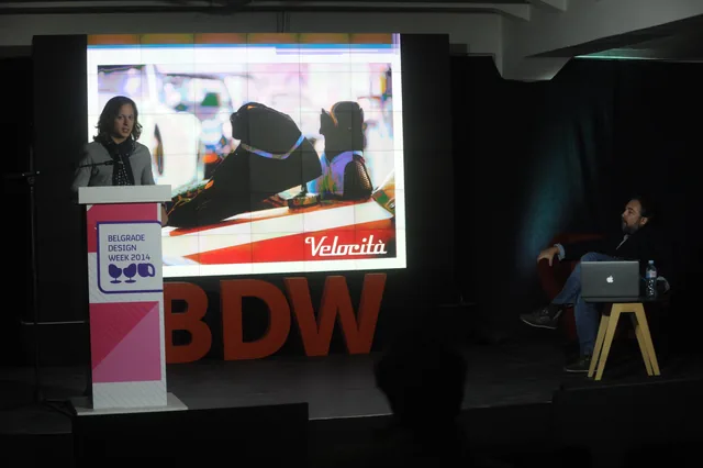 Igor presenting at Belgrade Design Week 2014