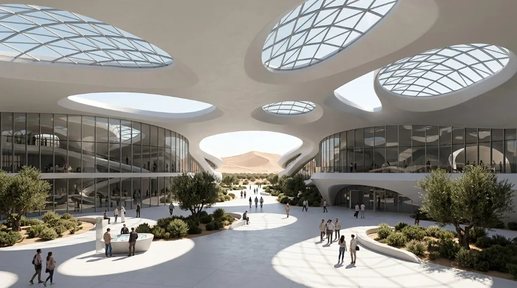 School of the Future — AI-generated architectural visualization
