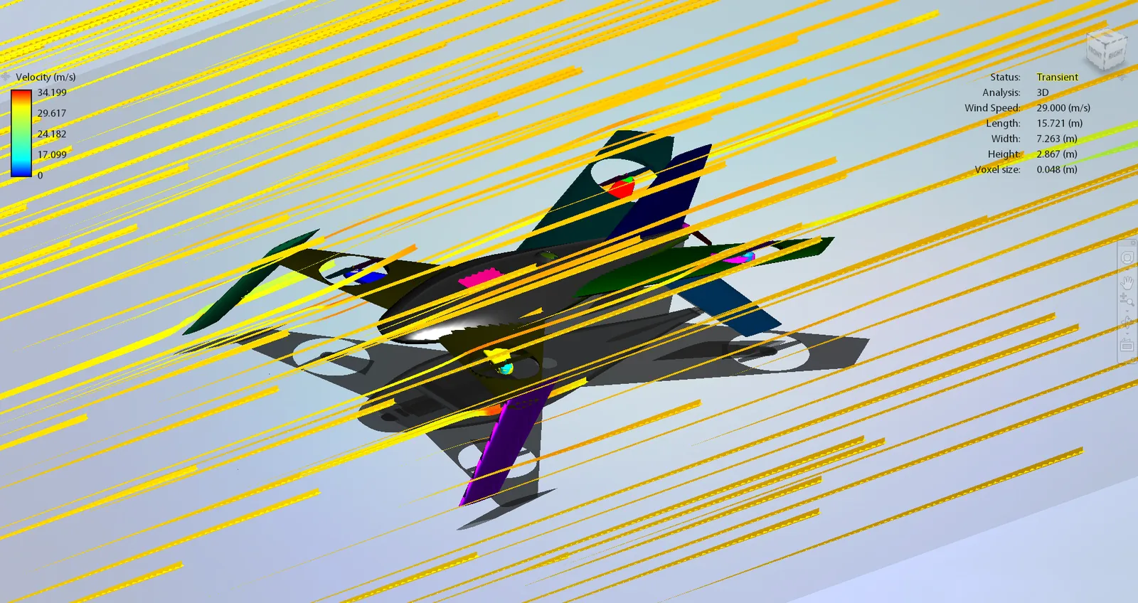 CFD study of airflow over the airframe