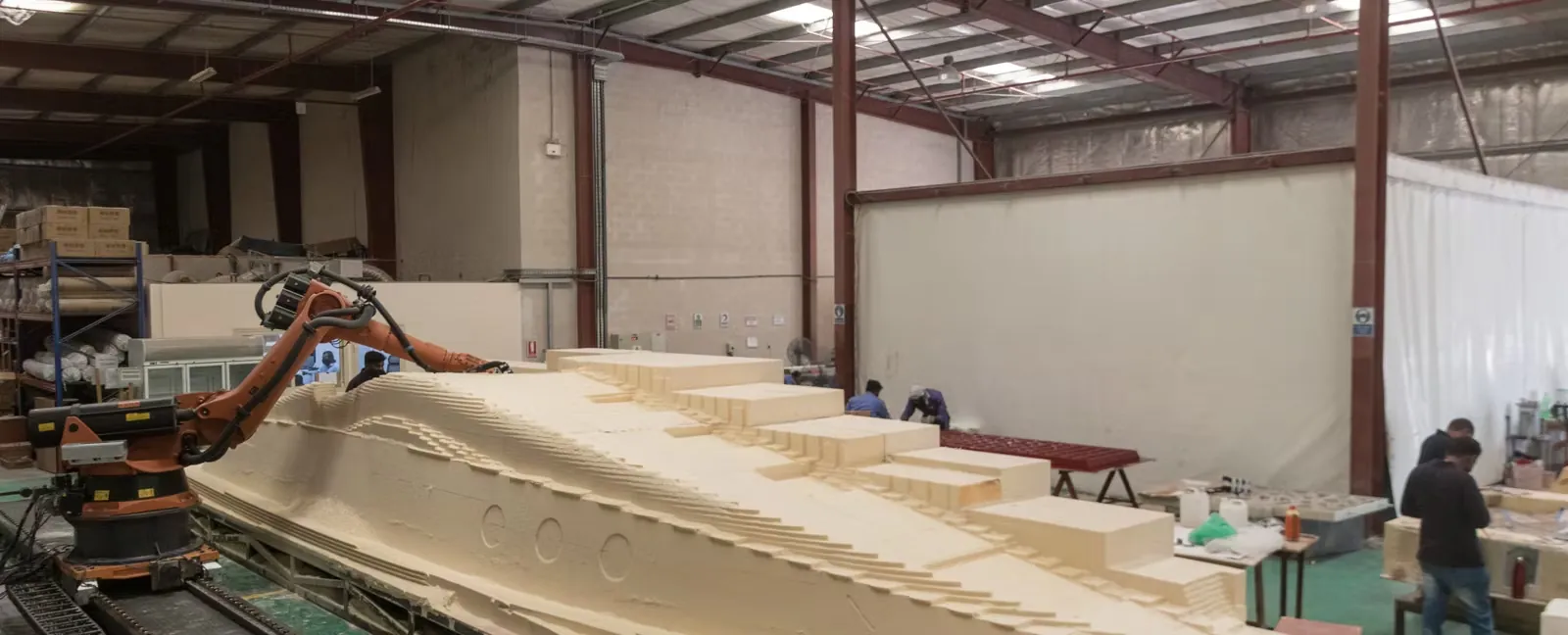 Five-axis milling of the full-size hull plug