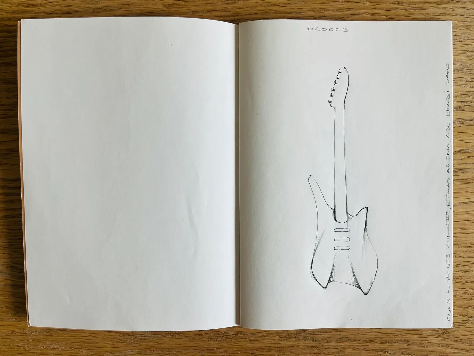 Sketchbook study: guitar body