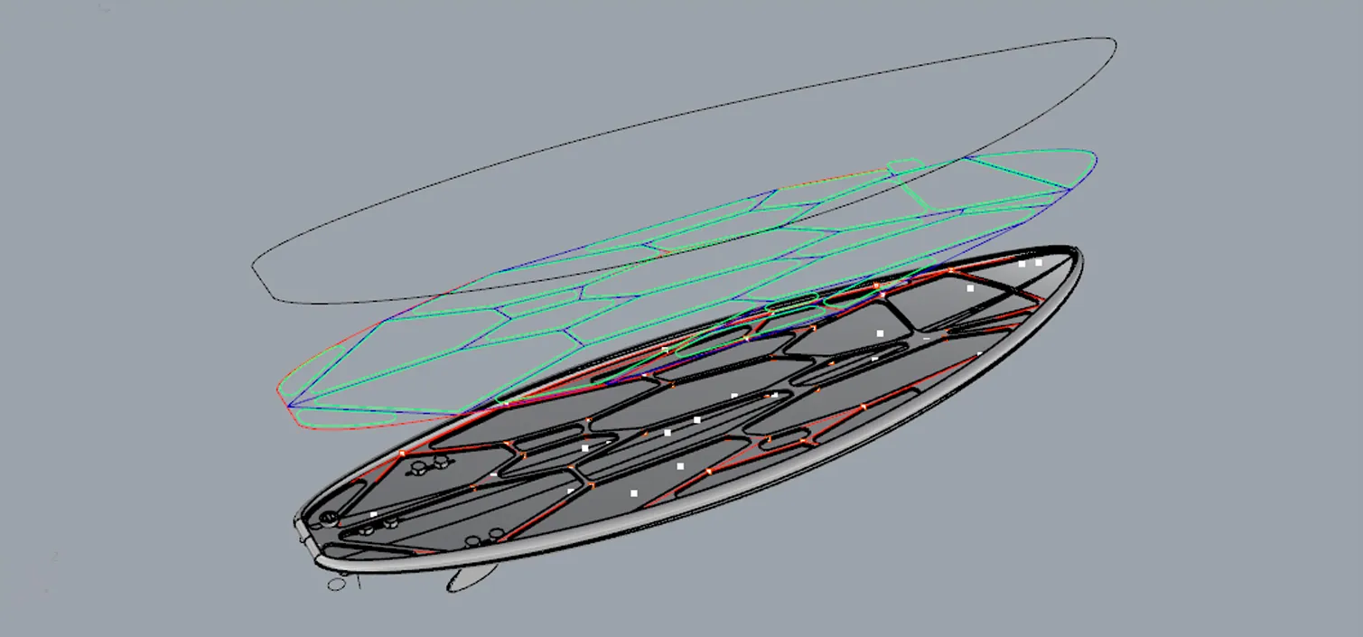 Structural concept: the layered lattice worked out in CAD