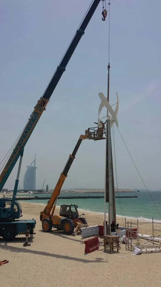 Installation: the pole lifted into position